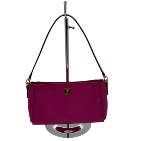 MCM Handbags - Authentic MCM Fuchsia Pink Saffiano Leather Small Shoulder/Crossbody Bag*